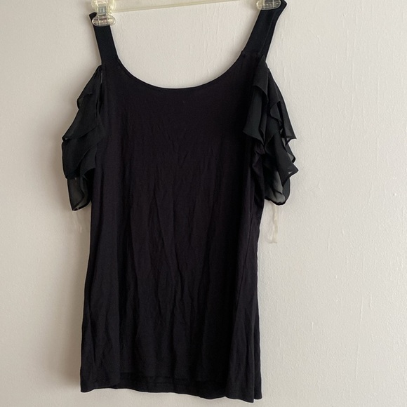 black blouse with falling tulle sleeves size xl..New - Picture 5 of 6